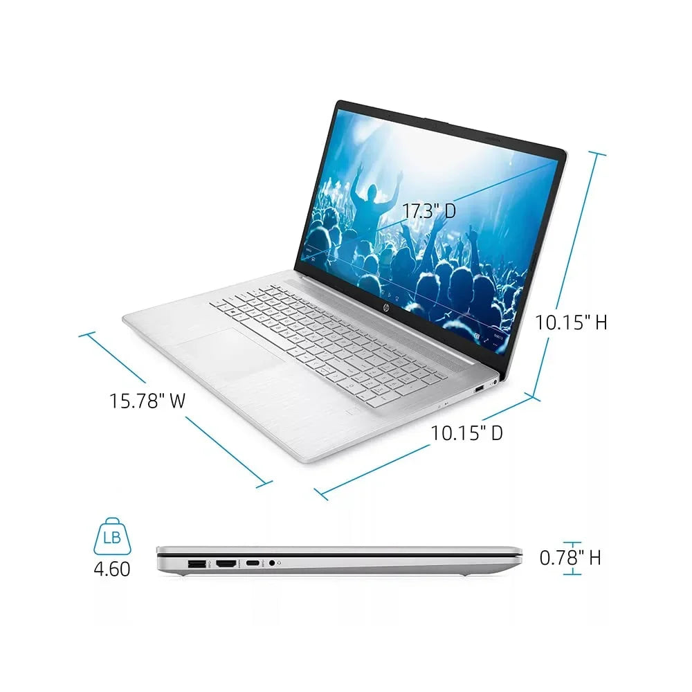 Webcam, Silver, SSD, Keyboard, i7-1165G7, Backlit 11th 17.3" Audio, HD IPS HP Generation 2TB USB Card 64GB Graphics, Core Xe 32GB 2021 Laptop HD Computer, Windows RAM, OS, Iris FHD PCIe