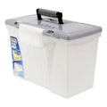 Portable Lid, Storex x Organizer 12", with Files, 14.5" 10.5" x Clear/Silver Letter/Legal Filebox Letter/Legal