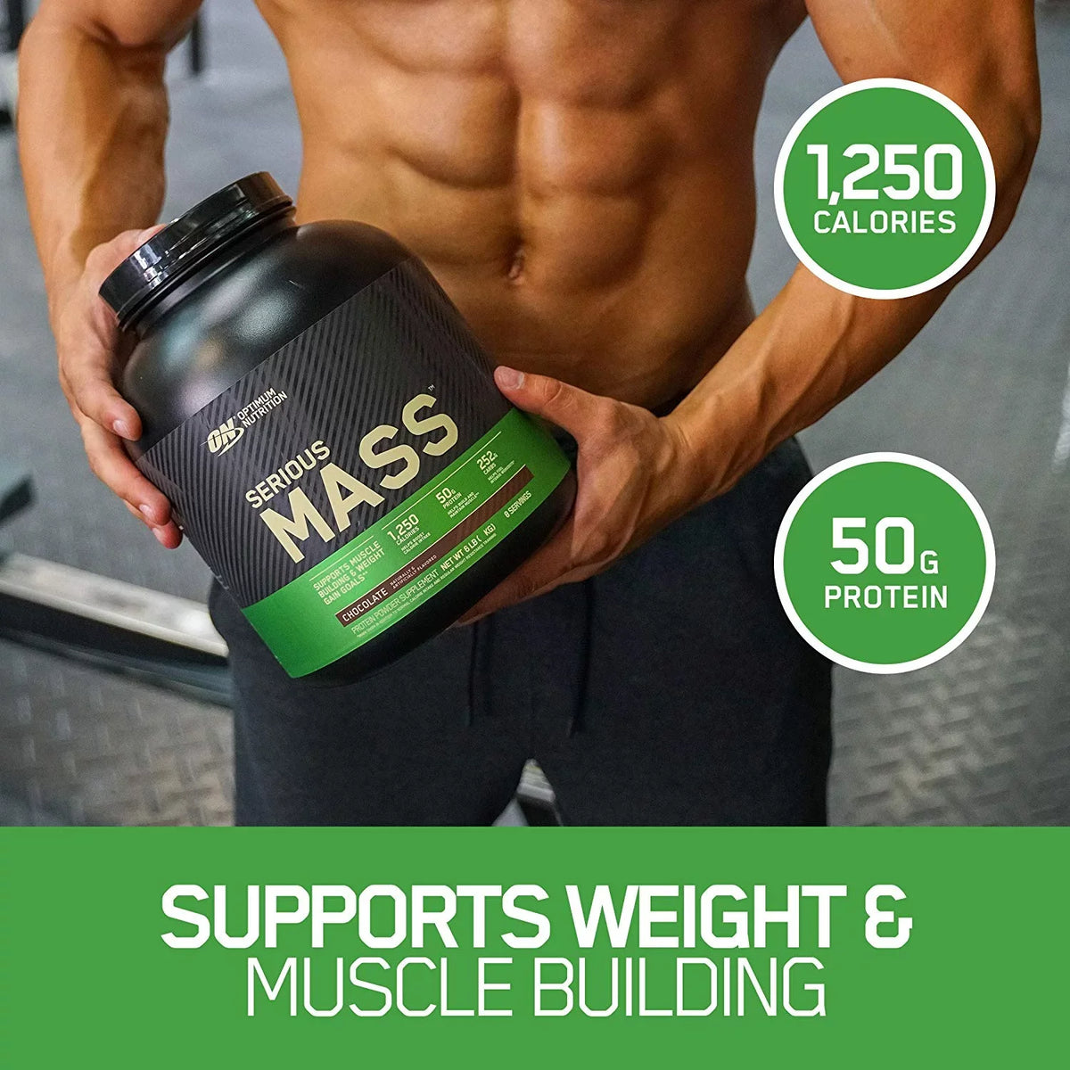 Powder, Protein Vanilla, Nutrition, Optimum Serious Weight 6.lb Mass, Gainer