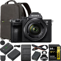 Frame 64GB Camera F3.5-5.6 Gear 28-70mm + a7 Body OSS Content Lens Charger Battery Backpack III + Double Photography Creator External Kit with Full ILCE-7M3K/B Deco Bundle Mirrorless with Card
