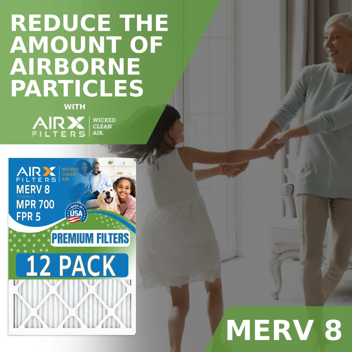 700 5 8 & FPR Filters by AIRX Pack MPR to 12 MERV CLEAN Made - AIR. USA 16x30x1 Air Comparable Filter Furnace FILTERS Rating, of WICKED in