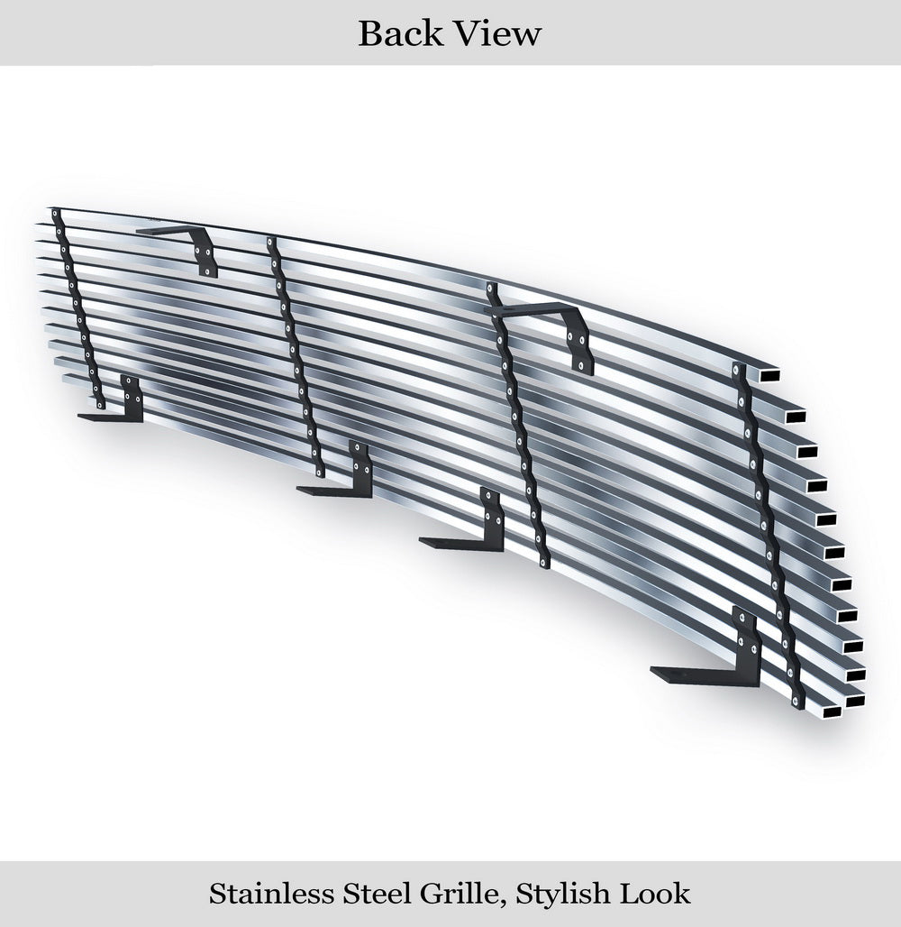 APS RAV4 with Steel Main Upper 2006-2008 N19-C06468T Stainless Compatible Horizontal Toyota Billet Grille Premium Silver
