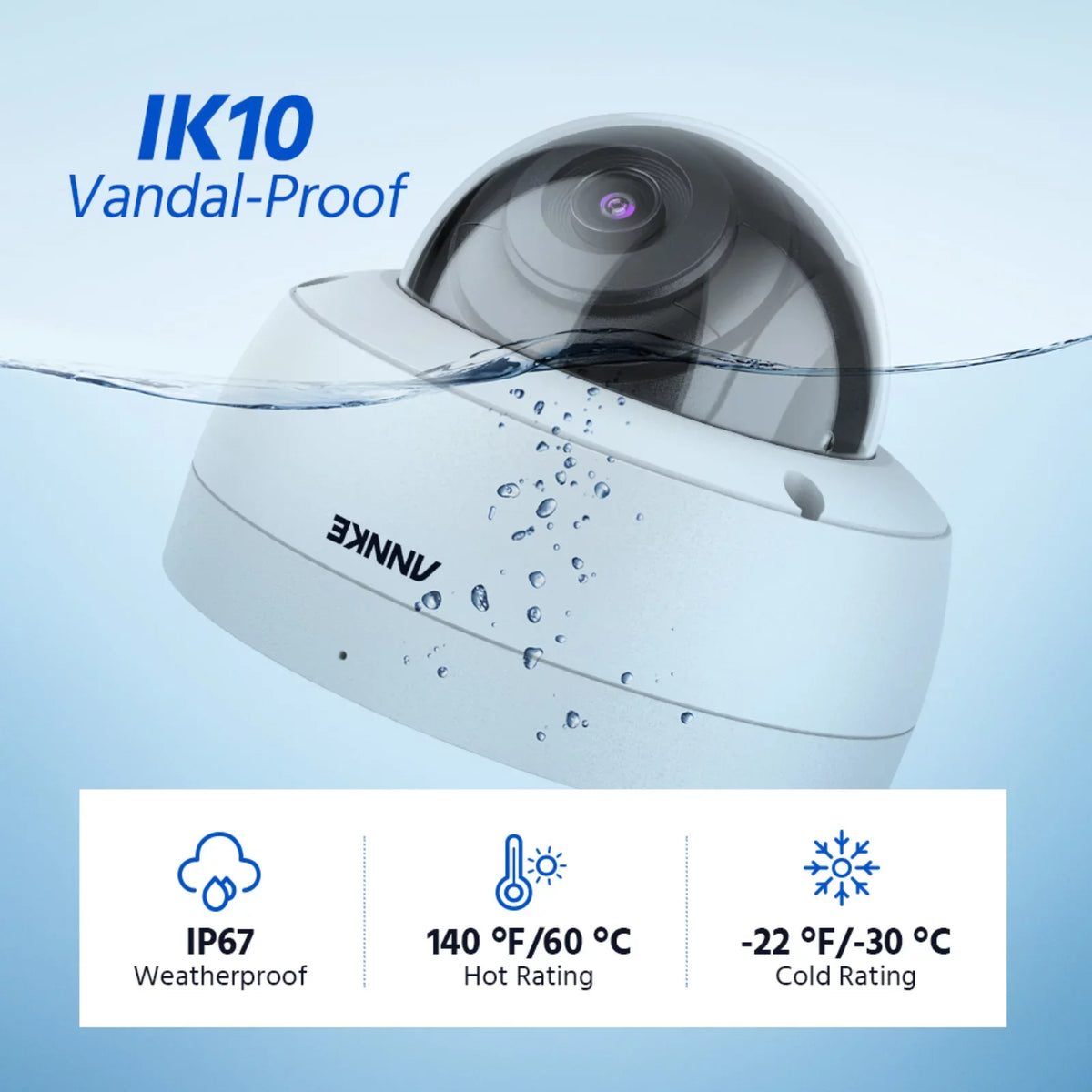 Vandal-Proof 4Pcs 256 Access PoE Camera IP ANNKE Supports Audio Weatherproof 4K GB Recording IK10 H.265+ with IP67 Ultra Motion ONVIF 8MP Remote Alerts Dome HD Card TF Security