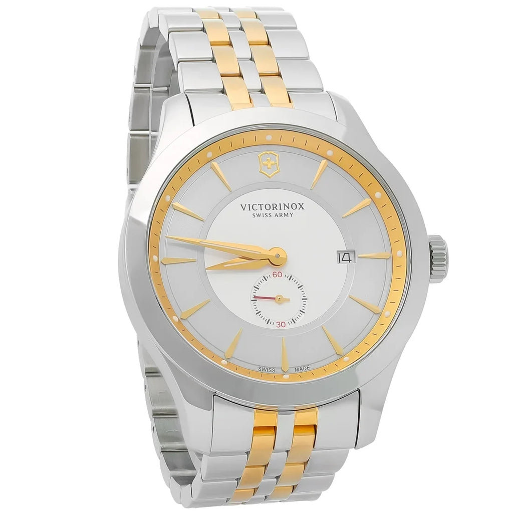 (Unworn) Dial Swiss Watch Two Grey Box Army Stainless No Mens or Tone Alliance 241764 Papers