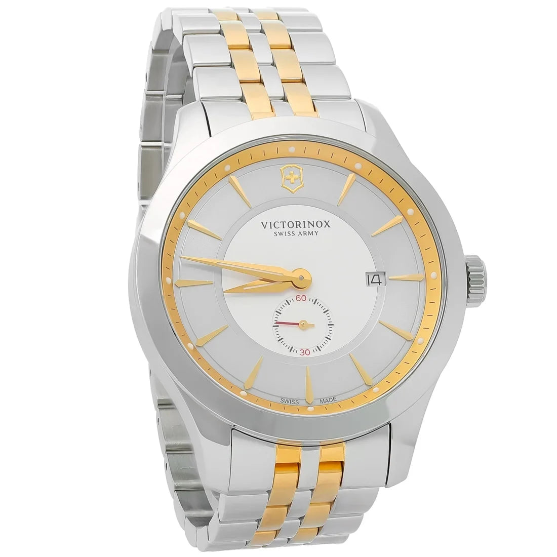 (Unworn) Dial Swiss Watch Two Grey Box Army Stainless No Mens or Tone Alliance 241764 Papers