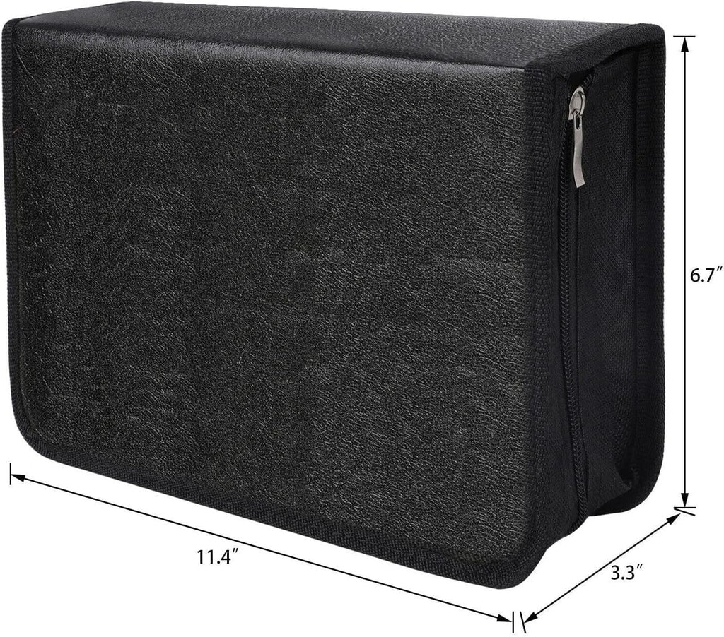 Case Car PU With Home, Disc Portable Bag Capacity Storage Organizer Leather Case Wallet, Zippers, / Holder Office,Travel, For / Storage 80 Binder