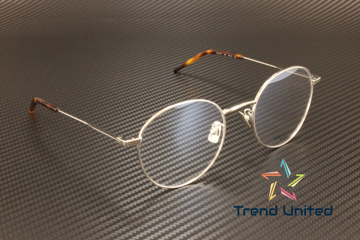 52mm Panthos F Silver SAINT LAURENT 002 Metal Mens Round SL Oval 237 Eyeglasses
