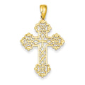Beautiful Budded Cross 14K Lacey Pendant