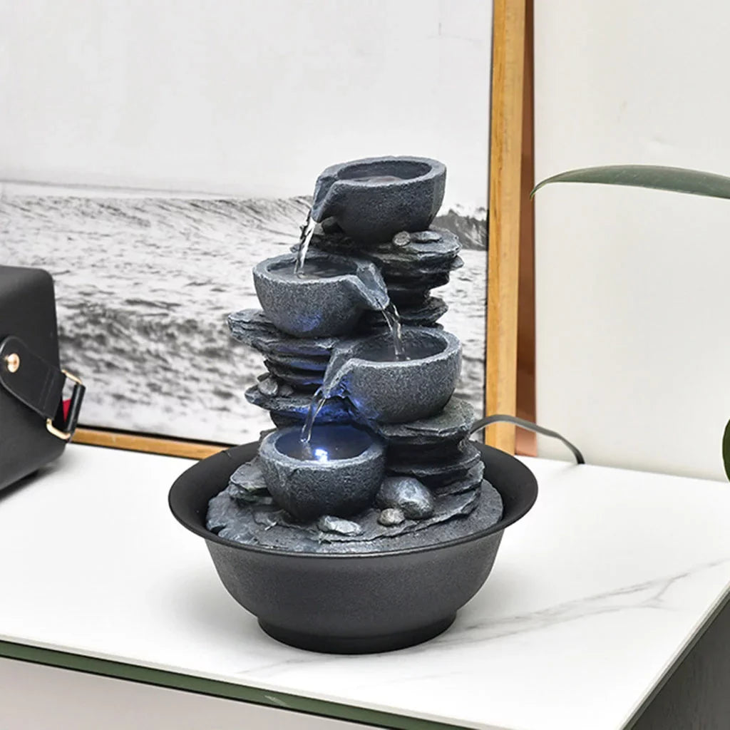 Feng , Home Landscape Tabletop with Shui exterior E liquid s Waterfall Bedroom Fountain