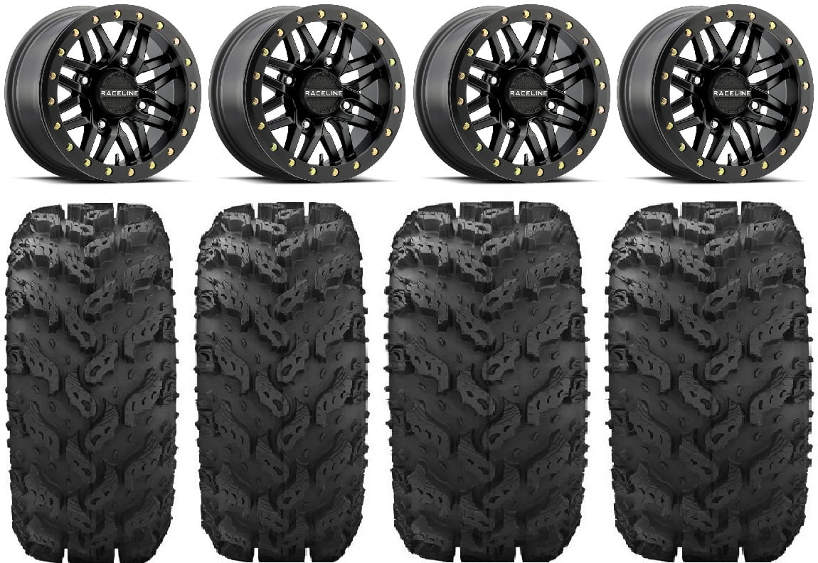 Reptile Ryno Pro Kawasaki Bdlk Mule Bk 14" Raceline FXT Tires Wheels 27"