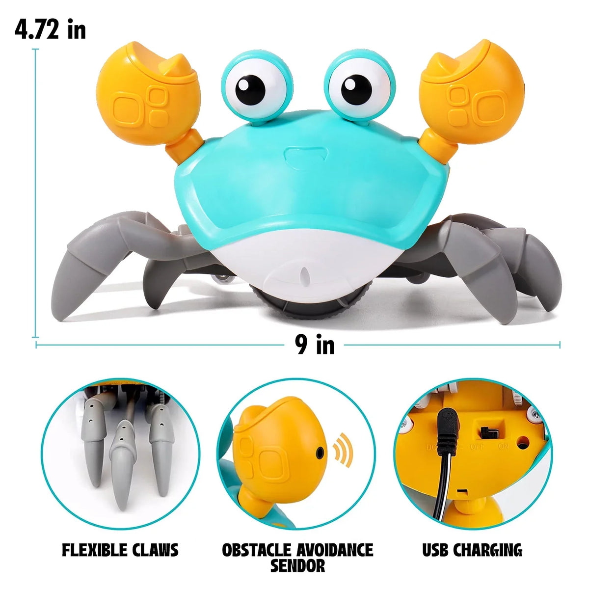 Crab Entertaining Years 0-6 Time - Birthday, Kids Gift Learning Christmas Crawl And And Little and Crawling 6-12 For Toddlers Tummy Emily Months Holiday Encourage