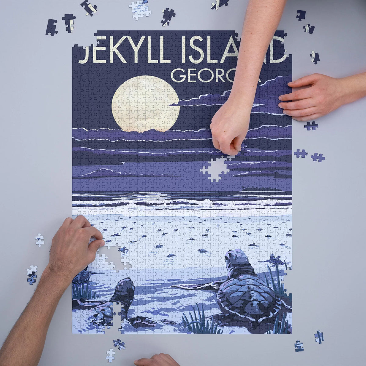 USA) (1000 Adults Jekyll Challenging in Made Hatching Georgia, and Jigsaw for Island, Family, 19x27, Puzzle, Turtles Puzzle dimension Piece
