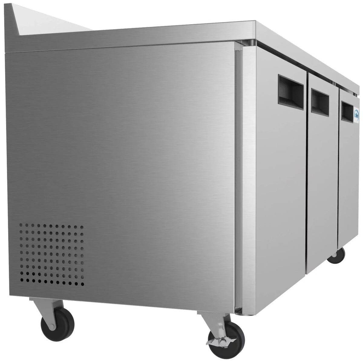 in Cu. Commercial KoolMore 72 Refrigerator Steel, in. Worktop Stainless Three Door ft. 16.9