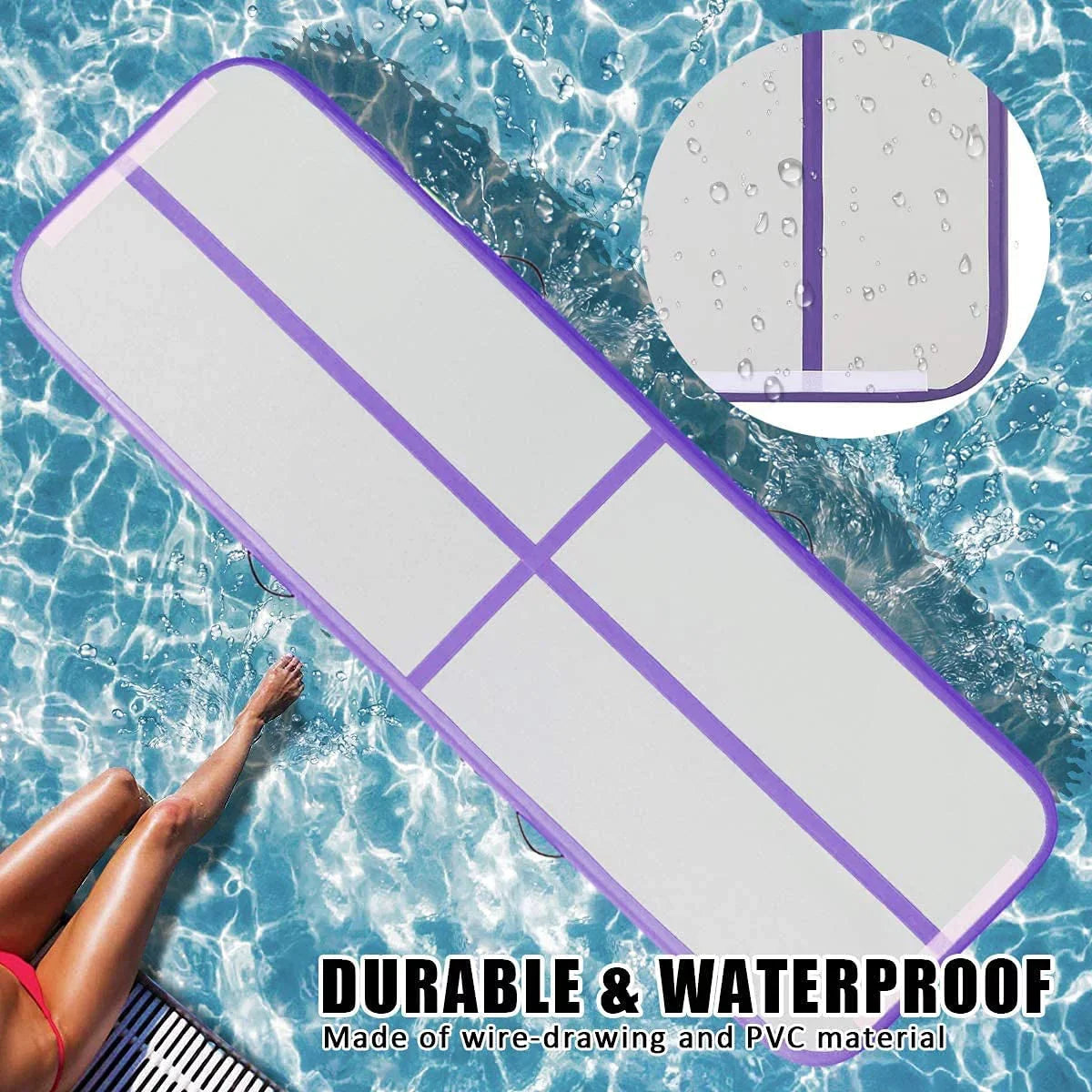 with Home Pump Gymnastics Air Inflatable air 19.68ft/6m*1m*0.1m airtrack Safty Electric mat Yoga,Kid Floor mat,Tumbling,Parkour, for FBSPORT Practice Track Gymnastics,