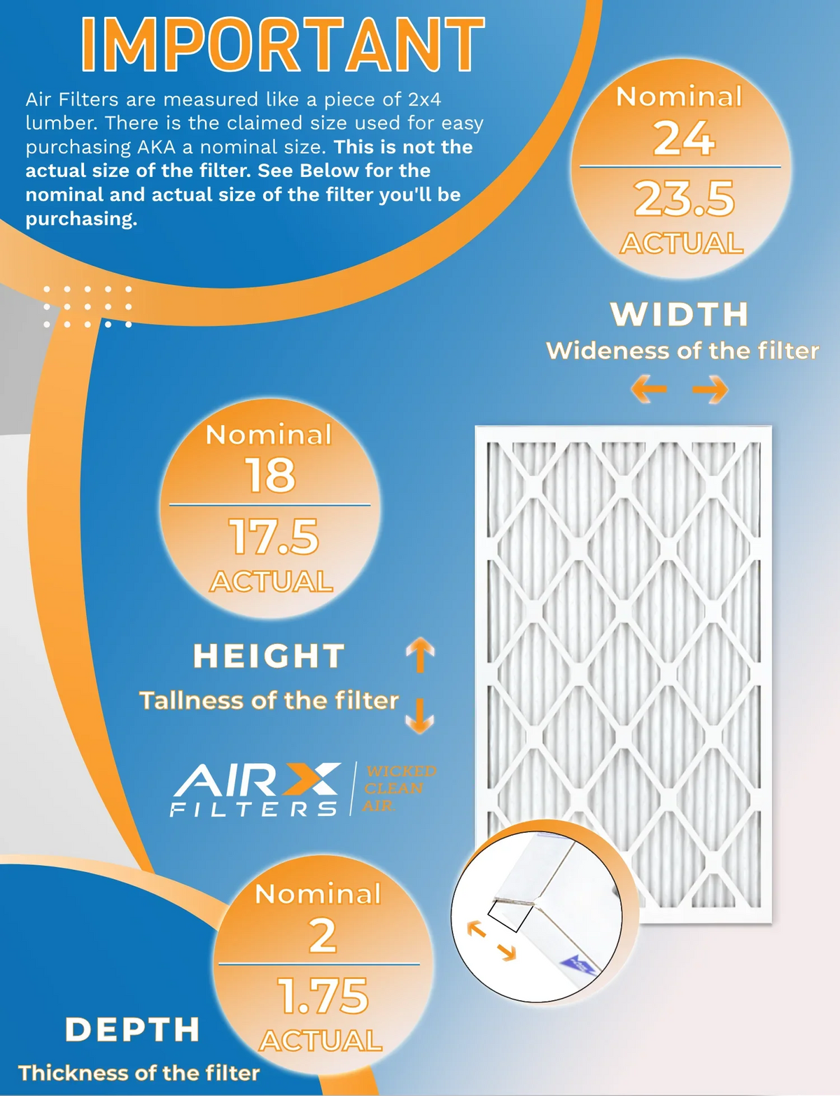 in 18x24x2 MERV 700 USA to Filter Made AIR. - CLEAN 12 of 8 by MPR Filters & 5 FILTERS AIRX FPR Pack Rating, Furnace Comparable WICKED Air