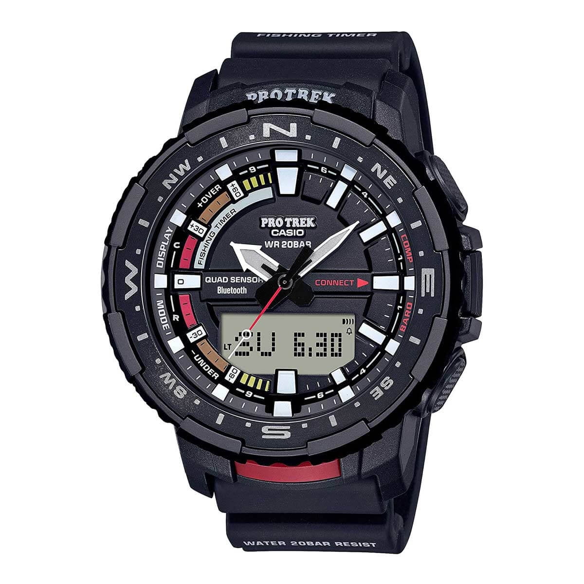 PRTB70-1 Casio Strap Trek Dial Men's Resin Ana-Digi Pro Watch