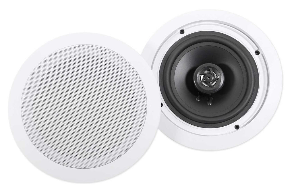 LED Receiver+(8) Ceiling 6.5" Theater Amp/Home Rockville White Speakers Tube