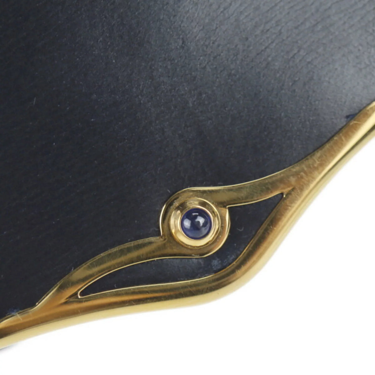 sapphire CARTIER line 2WAY dark (Good) bag leather navy clutch Pre-Owned shoulder calf Cartier