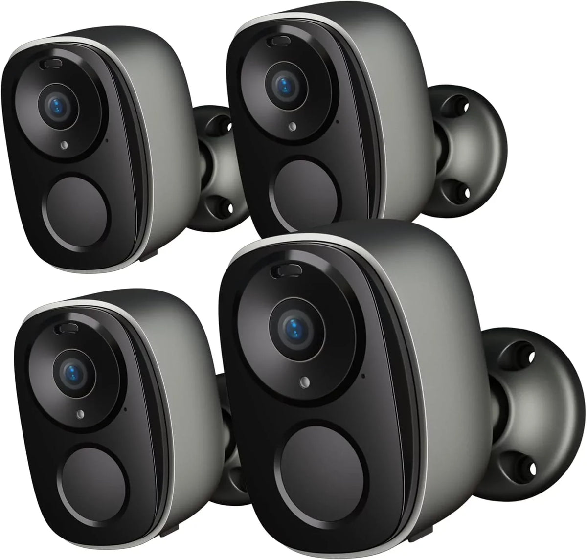 with 2K Vision, Home Cameras AI (BW4-G-4Pack) IP65, No Cloud Wireless Monthly SD/ Detection, Free Storage, Fee, Battery Powered Color Security Camera 2-Way Motion Audio Security for Night exterior,
