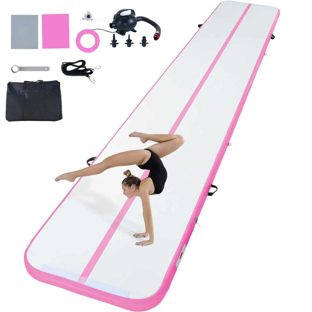 with Mat Rail 20ft Inflatable Air SKYSHALO Fitness Pump Drum Gymnastics
