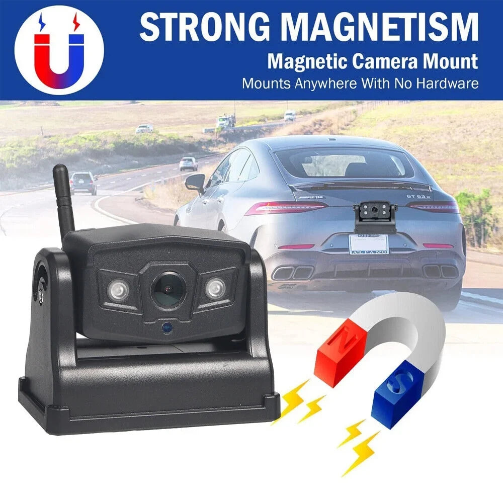 Wireless, JahyShow View Backup Magnetic 9600mAh Camera, Front/Rear High-Capacity Battery WiFi
