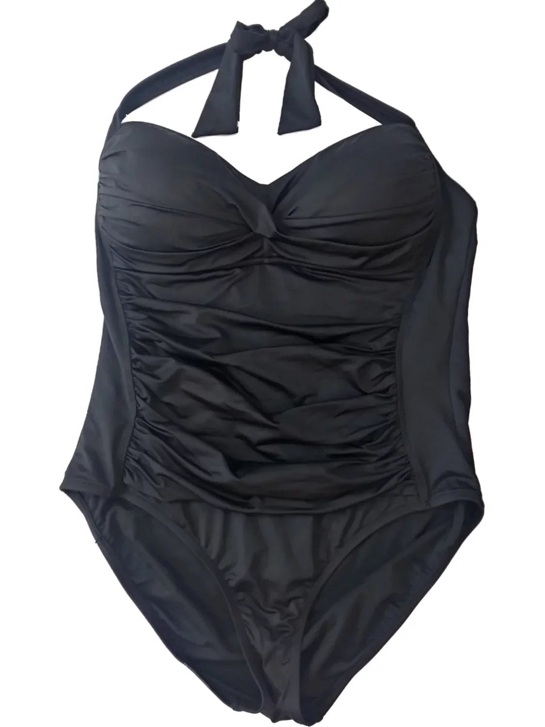 Black Liz Top Swimming Claiborne Suit Piece One Womens White Halter