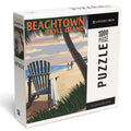 the Beach Press Jekyll Beachtown, on Adirondack Lantern Georgia, Puzzle, Chair Island, Jigsaw Piece 1000