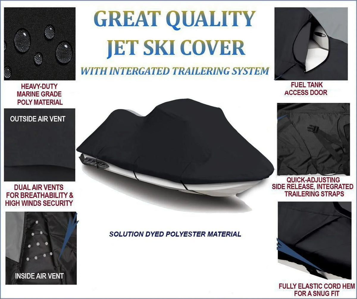 600D JET Virage Polaris Cover SKI 2002 Compatible BLACK for 2001 TXi PWC