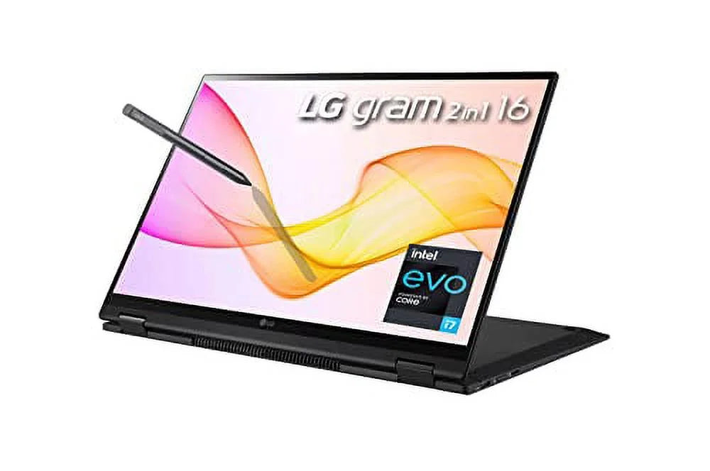 3TB(1+2TB) LG Fullday NVMe Laptop WiFi WQXGA Graphics Backlit Ultralight AX IPS USB Iris 2-in-1 Keyboard and Windows EVO Xe Touch 10 2023 SSD Battery LPDDR5 w/Pen 16GB RE Gram 16" i7-1260P