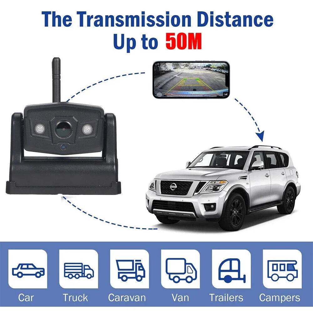 View Battery Jahy2Tech Camera Wireless WiFi Camera, Backup Front/Rear 9600mAh Magnetic