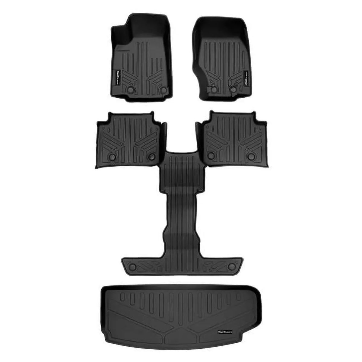 Cargo the Behind Row Black SA0568-B0570-E0568 Mat Cherokee Floor Liner All 3rd & L, 2021-2023 Liner Fit Grand climate Custom Jeep Black 3 for Row Set