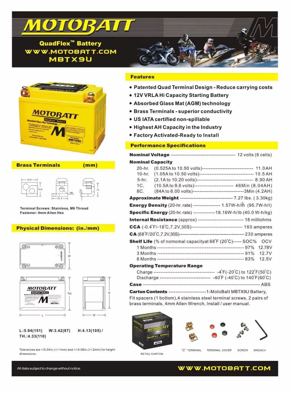 AGM 2011-Up Yamaha FZS 06-12 for FZ1 1200Z MotoBatt Battery Tenere 1000 Super XT