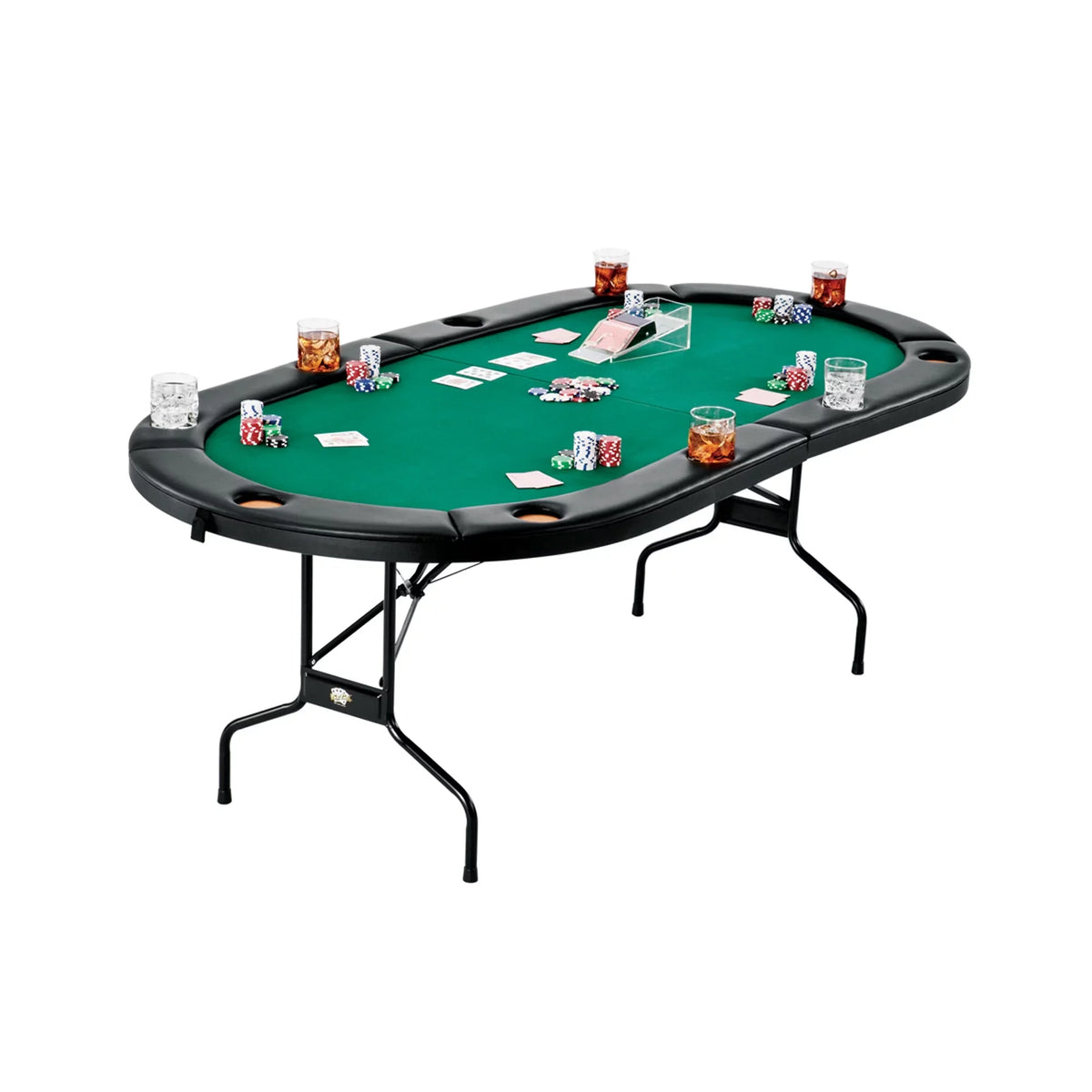 13.5 Chip Folding Bling Poker Chip 2pc. Tray- Poker Cat Texas Fat and Set, Hold'Em Table, Fat Grams Cat 500Ct
