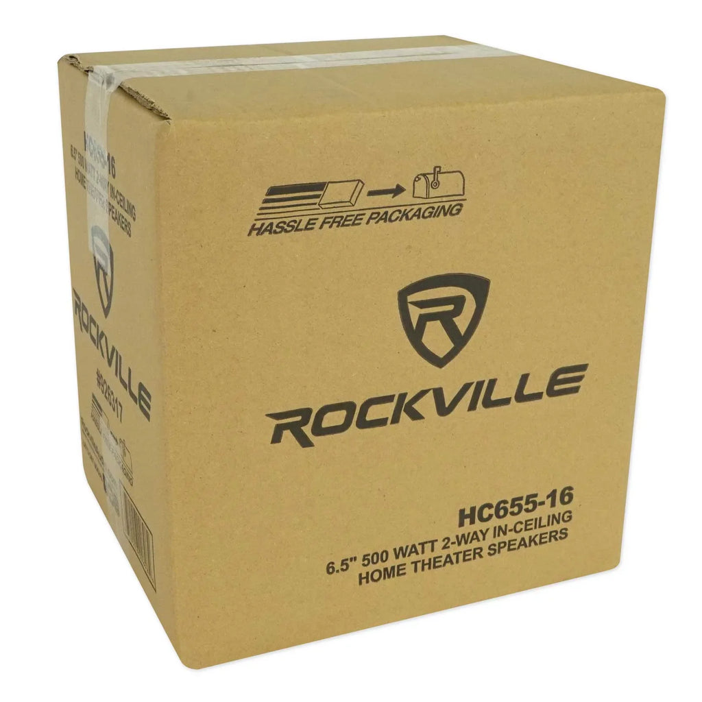 LED Receiver+(8) Ceiling 6.5" Theater Amp/Home Rockville White Speakers Tube
