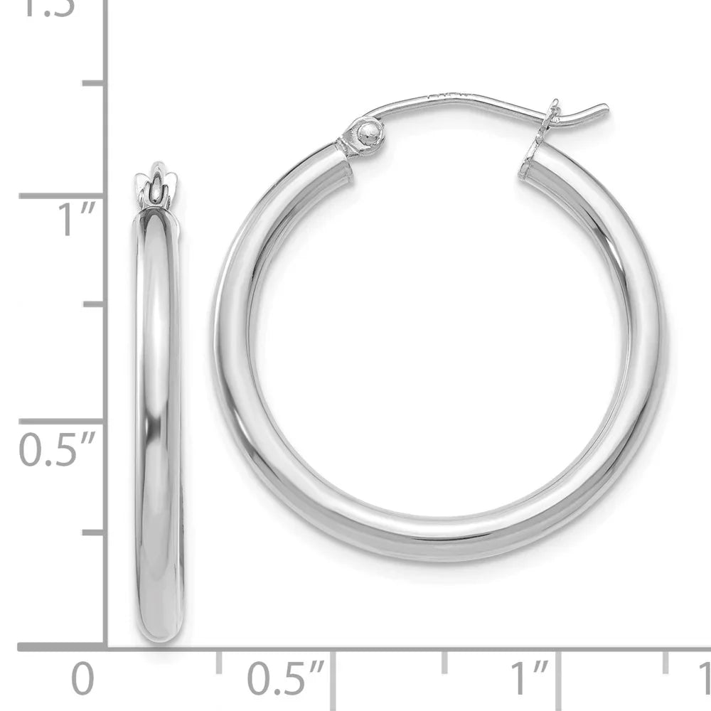 Teens; and Earrings; Lightweight 2.5mm Real and Gold Hoop 14kt Polished for White Tube Men Adults Women for