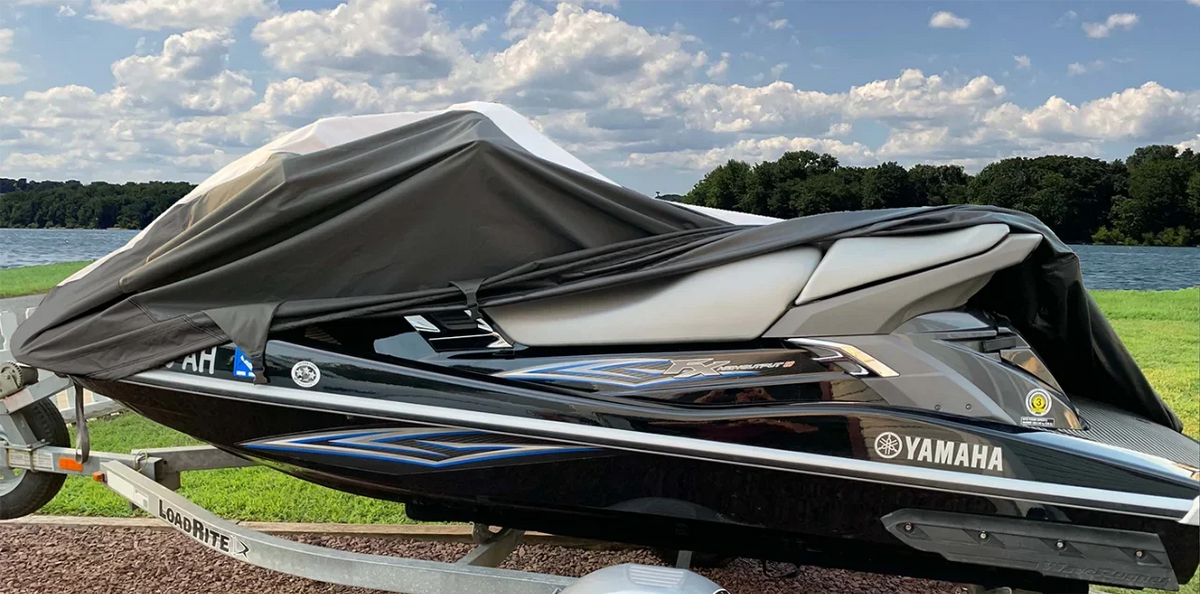 for Kawasaki Cover JetSki SUPER PWC LX 260X PWC HEAVY-DUTY Black/Grey Cover 250X Jet 2007-2017 Ski Compatible