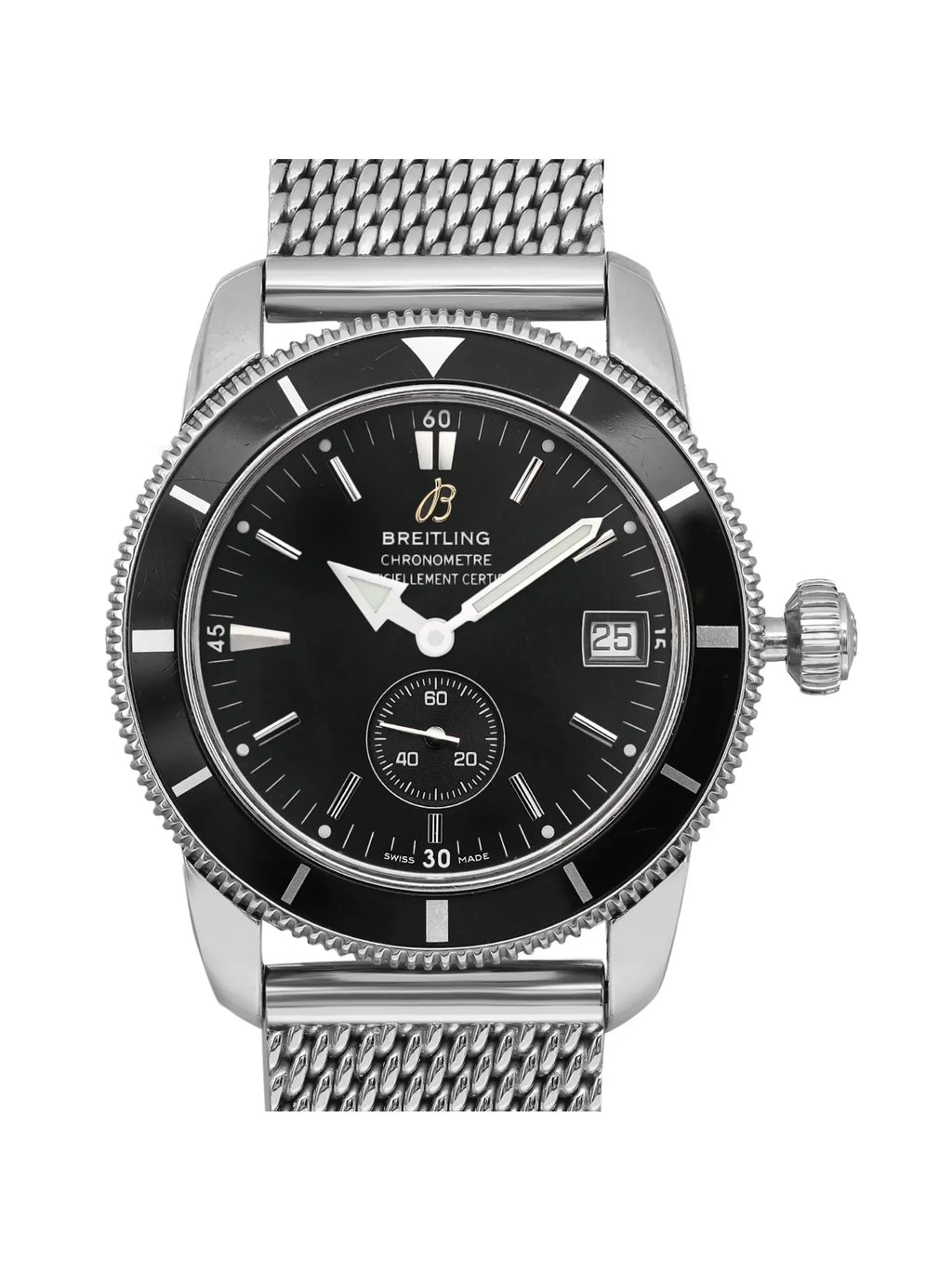 Steel Dial Mens A3732024-B869SS SuperOcean Breitling Watch Black Heritage 38mm