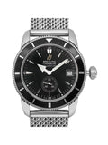 Steel Dial Mens A3732024-B869SS SuperOcean Breitling Watch Black Heritage 38mm
