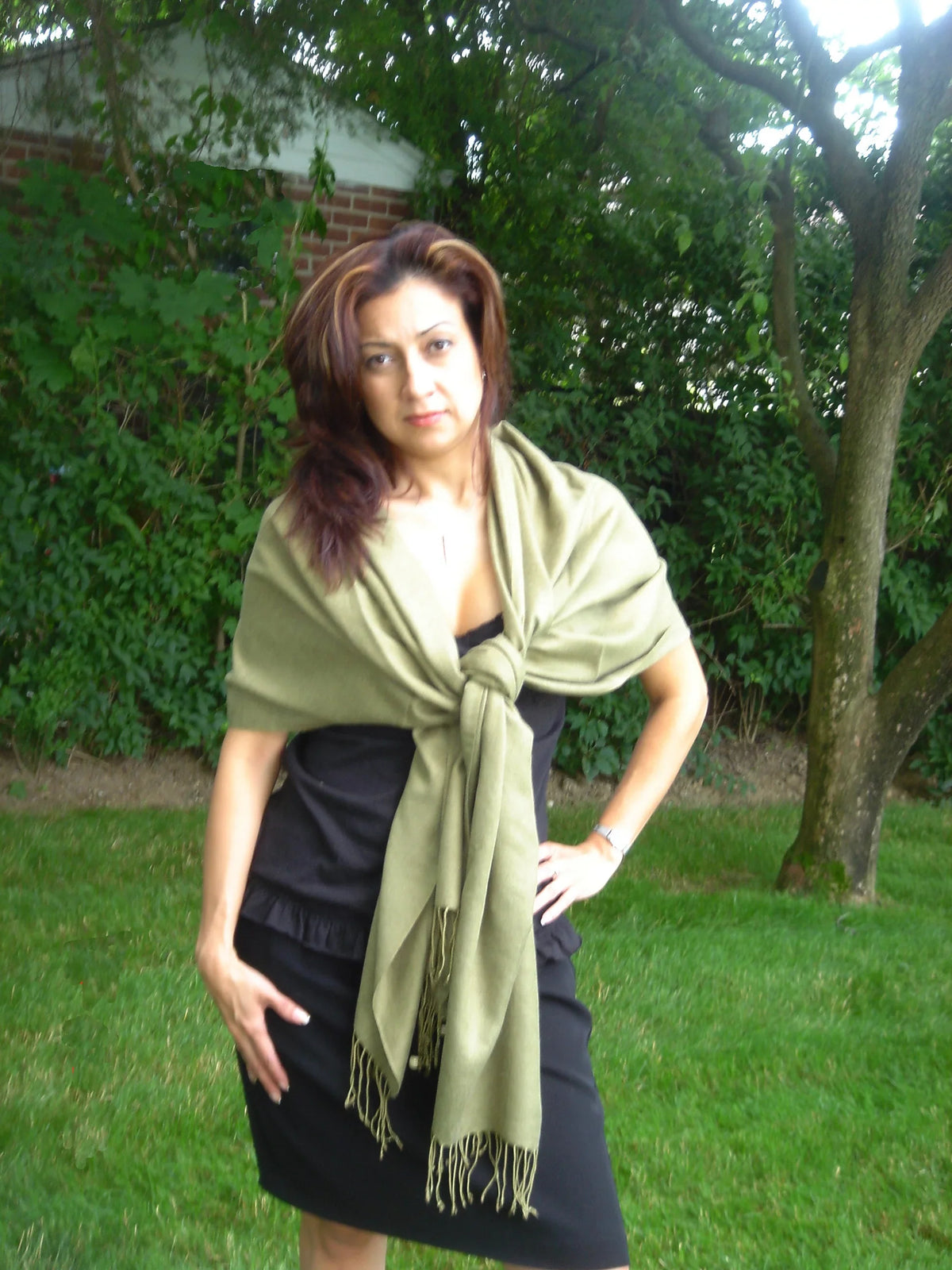 Green Shawl/Cashmere Regular (Olive Scarf/Wool/Silk Shawl/Shawls/Scarf/Scarves/Wrap/Stole/Muffler/Cape/Ruana/Blanket/Throw/Pashmina Shawl)