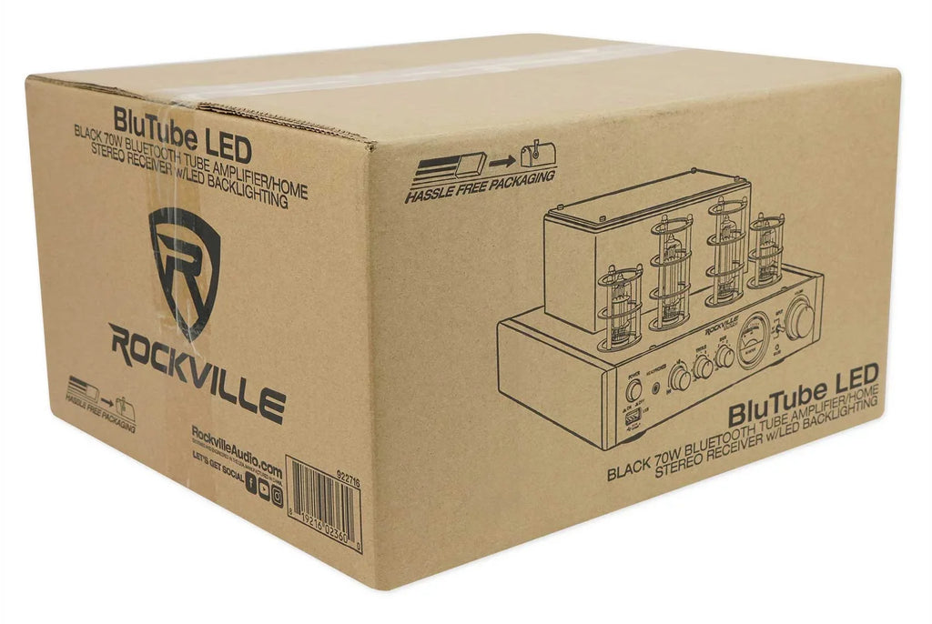 LED Receiver+(8) Ceiling 6.5" Theater Amp/Home Rockville White Speakers Tube