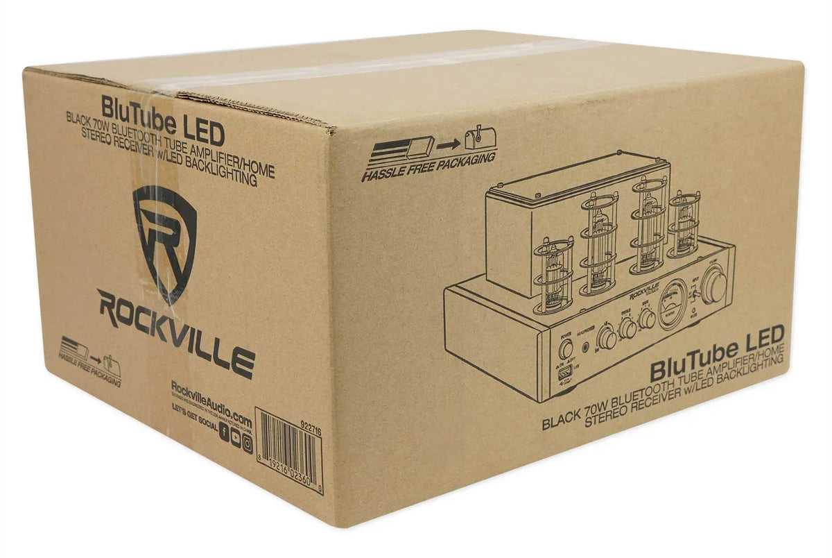 LED Receiver+(8) Ceiling 6.5" Theater Amp/Home Rockville White Speakers Tube