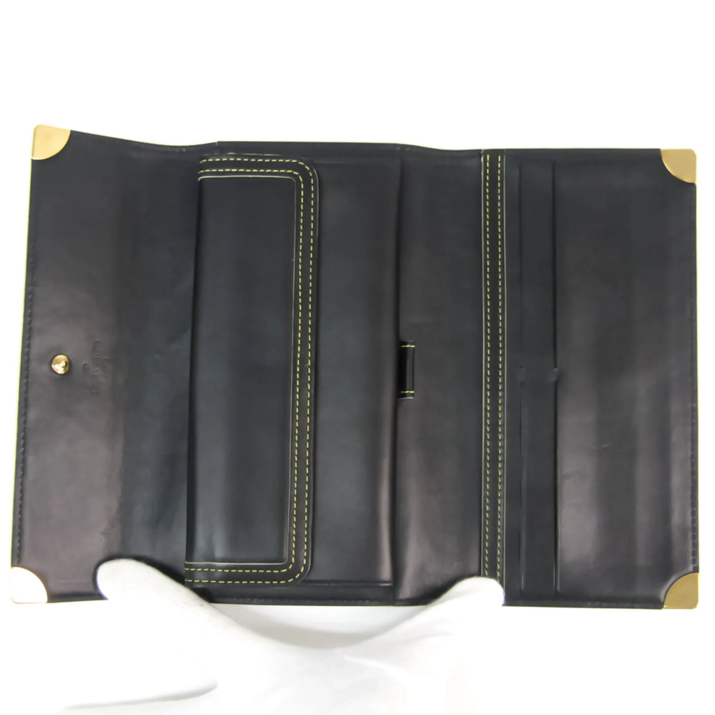 Tresor Women's Noir International Leather Pre-Owned (bi-fold) M91836 Wallet Long Porte Suhali Suhali (Good)