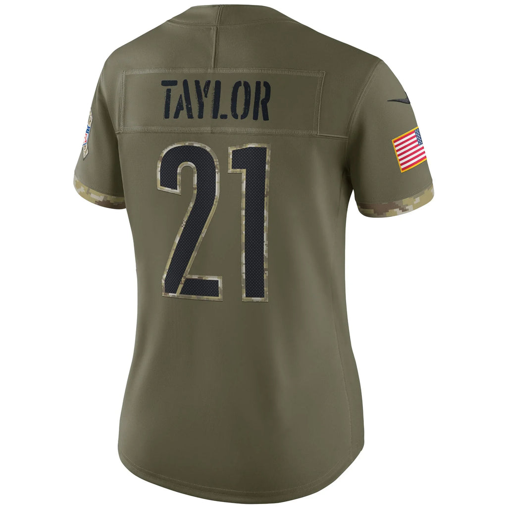 Women's Taylor 2022 Retired Player Washington Jersey Sean Limited To Salute Olive Commanders Service