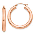 Real for Gold Hoop Rose Teens; Adults Earrings; Tube Men and for 4mm and Women 14kt Polished