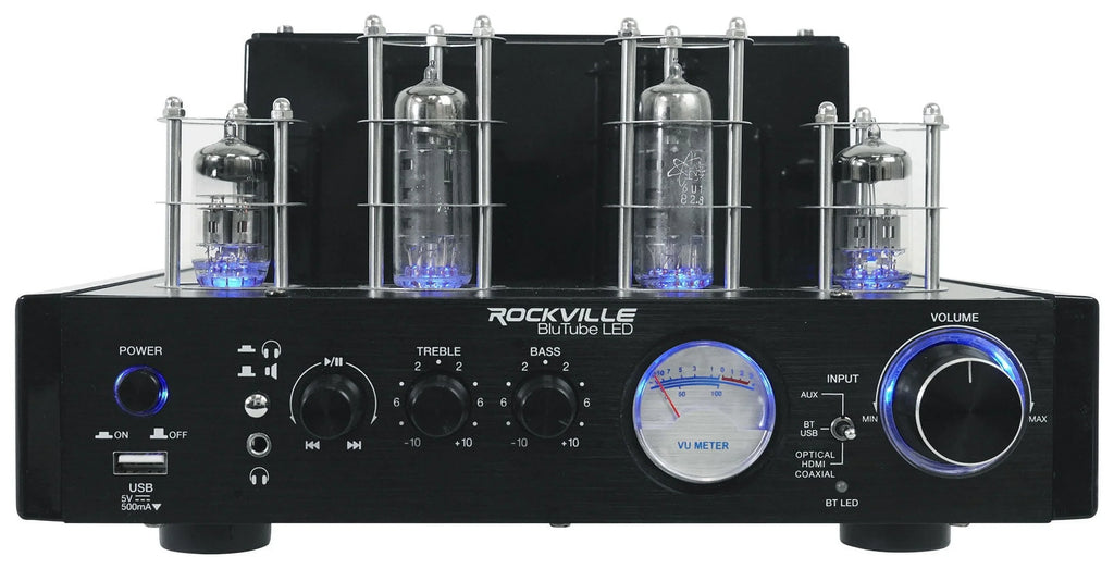 LED Receiver+(8) Ceiling 6.5" Theater Amp/Home Rockville White Speakers Tube