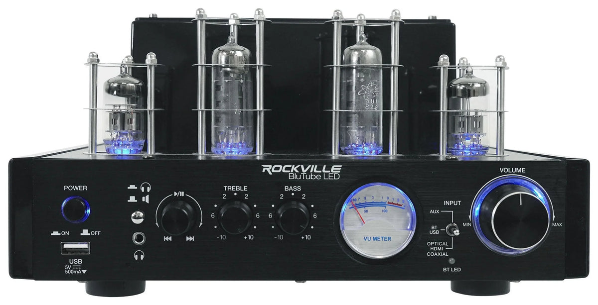 LED Receiver+(8) Ceiling 6.5" Theater Amp/Home Rockville White Speakers Tube
