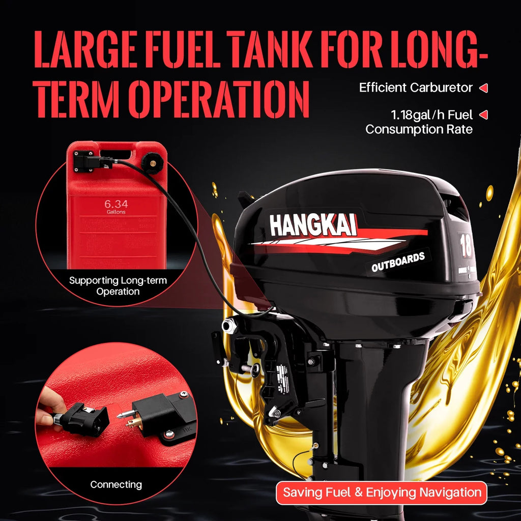 Cooling Boat Fichiouy Stroke 246CC Fishing 2 HP CDI liquid System Motor Duty Outboard Heavy 18 Engine