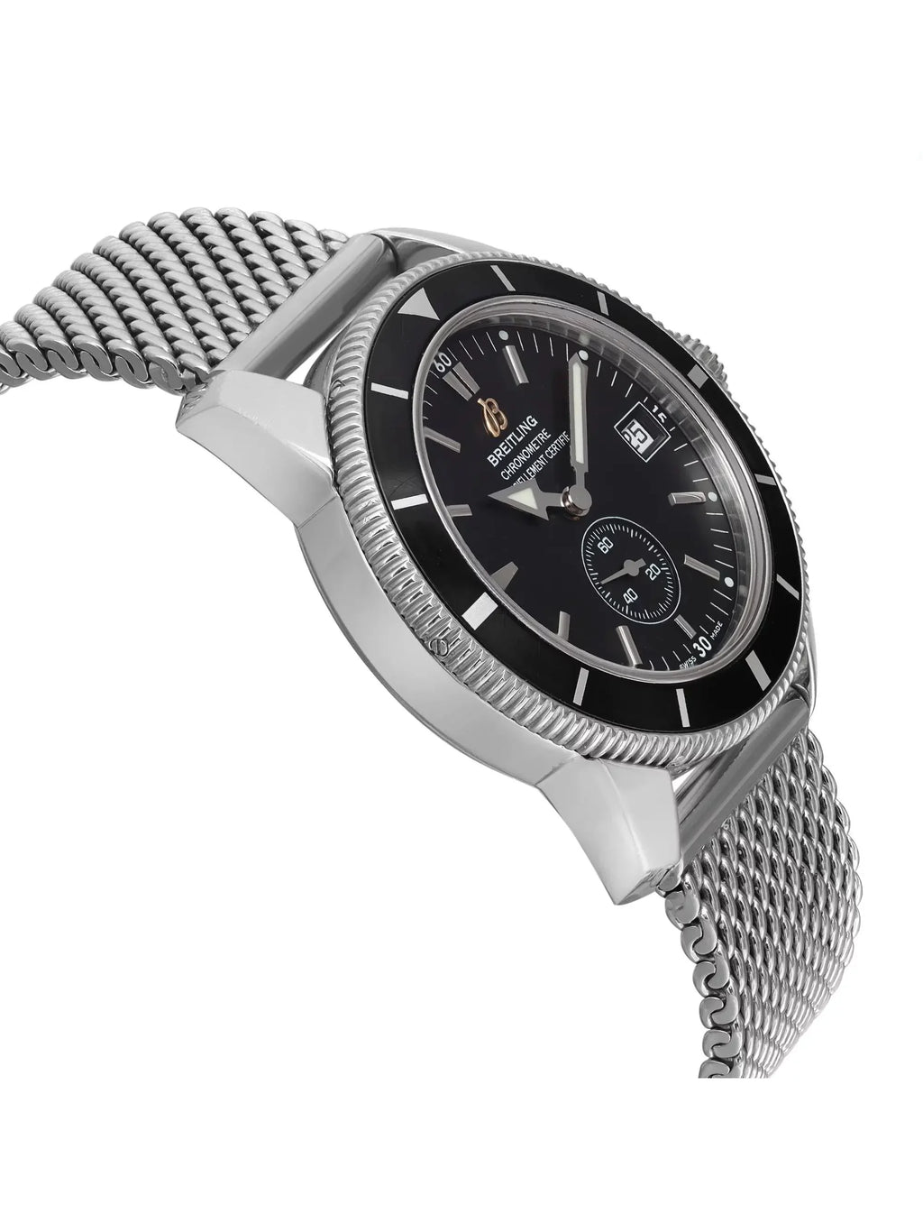 Steel Dial Mens A3732024-B869SS SuperOcean Breitling Watch Black Heritage 38mm