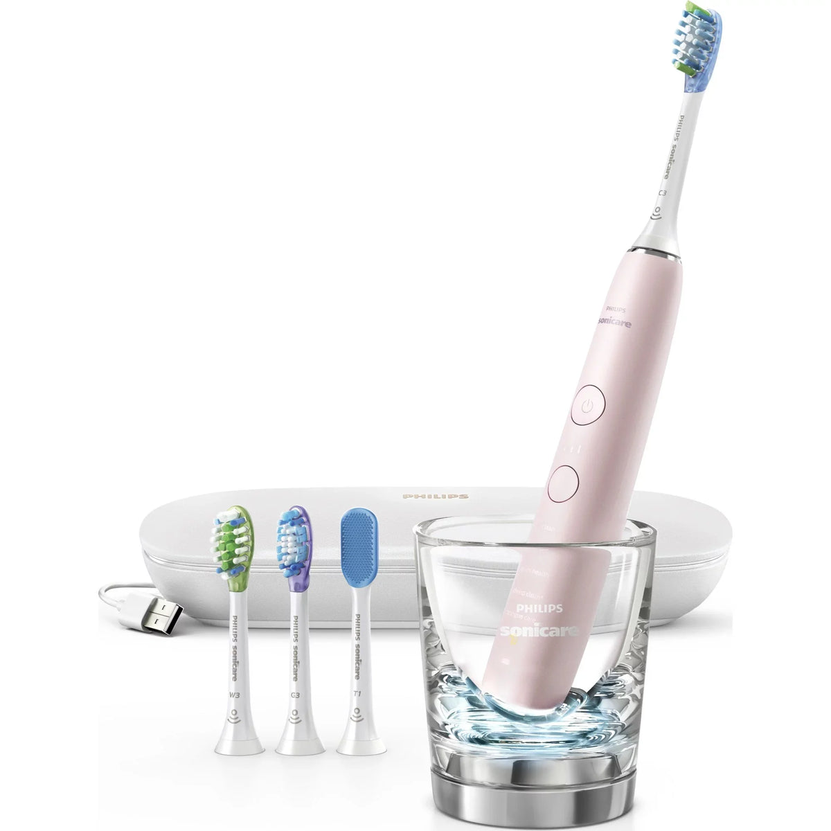 Toothbrush, Pink, Electric 9500 Philips Power Sonicare Rechargeable Smart HX9924/21 DiamondClean
