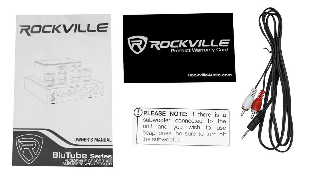 LED Receiver+(8) Ceiling 6.5" Theater Amp/Home Rockville White Speakers Tube